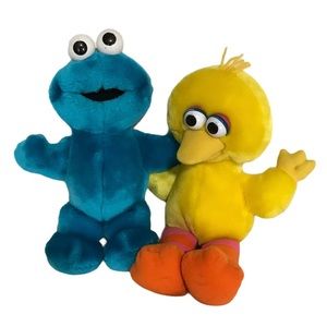 1996 TICKLE ME Cookie Monster Big Bird Lot TYCO